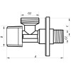 NF(нольф) Кран для подключения сантехприборов 1/2"x3/4" (NF.1101) (80