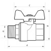 NF(нольф) Кран кульовий 1/2" ГШБ ГАЗ (NF.722) (96 шт/ящ)