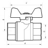 NF(нольф) Кран шаровый 1/2" ГГБ ГАЗ (NF.712) (96 шт/ящ)